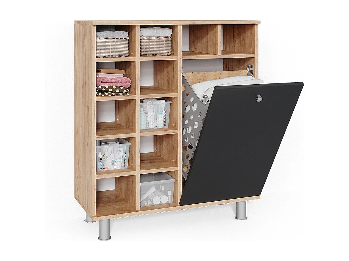 Armoire de salle de bain anthracite 78.4x34x91.6 fynn