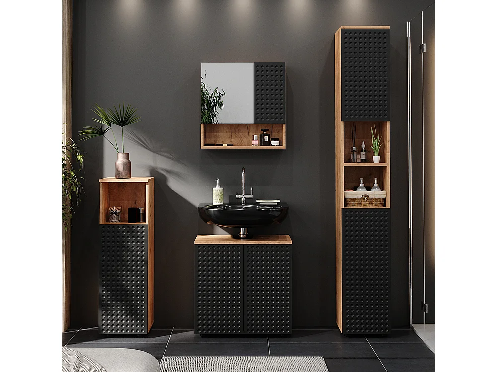 Armoire midisch anthracite à pois 30x30x95 irma