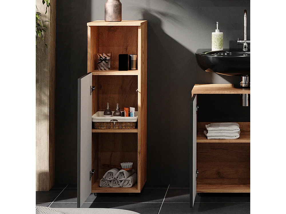 Armoire midisch anthracite à pois 30x30x95 irma