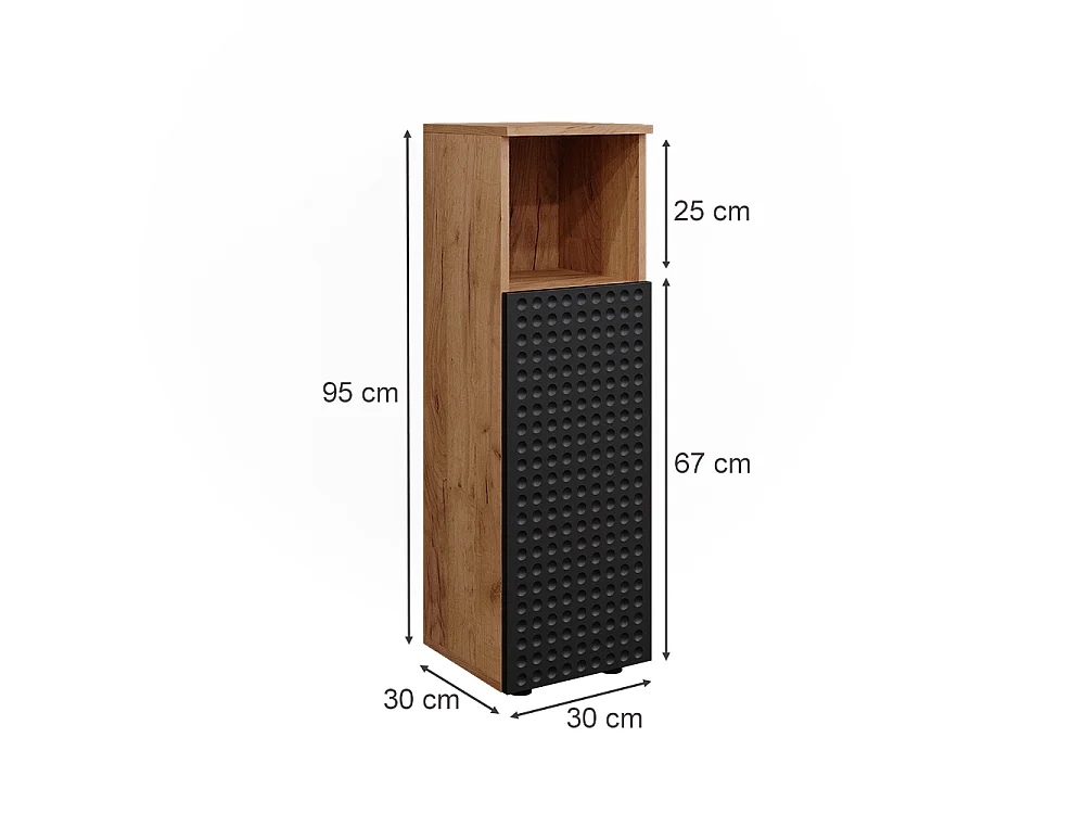 Armoire midisch anthracite à pois 30x30x95 irma