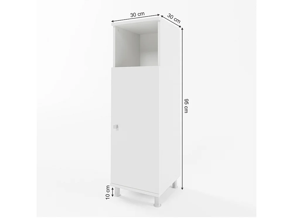 Midikast wit 30x30x95 fynn