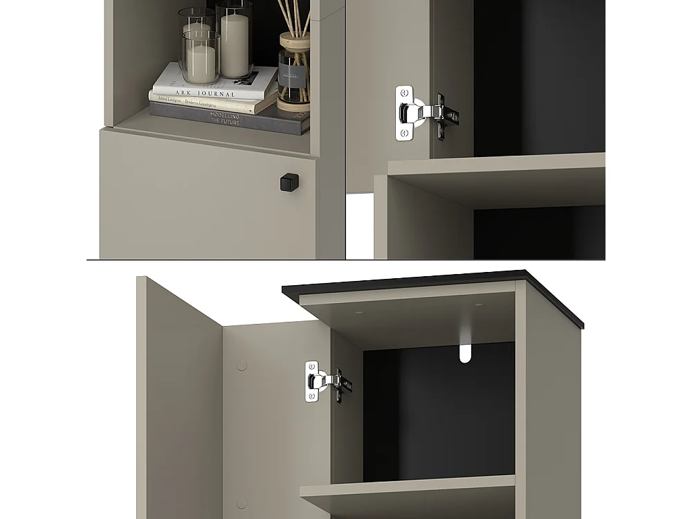 Armoire de salle de bain grège 37x34x192 joli