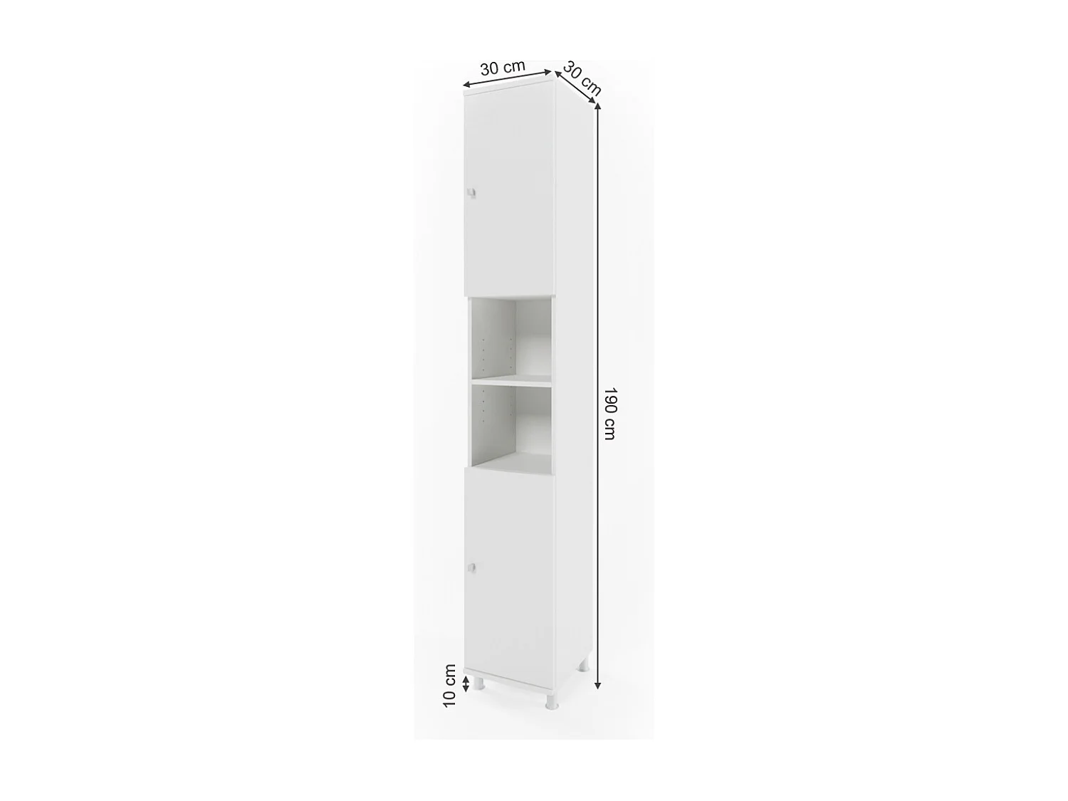 Mobile bagno alto bianco 30x30x190 fynn