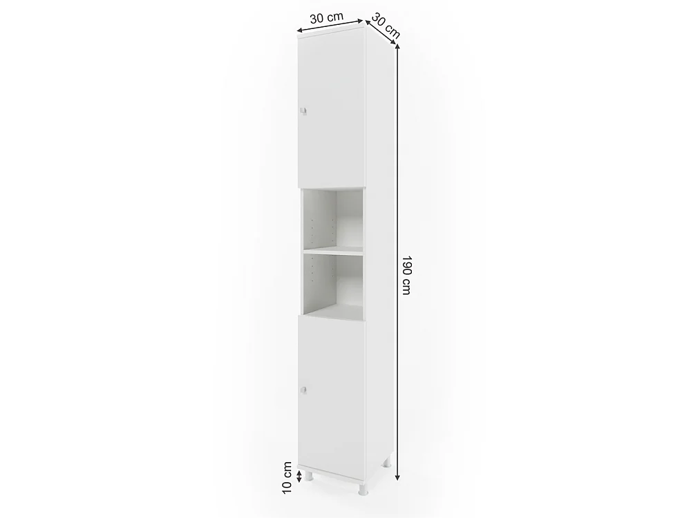Badkamerkast wit 30x30x190 fynn