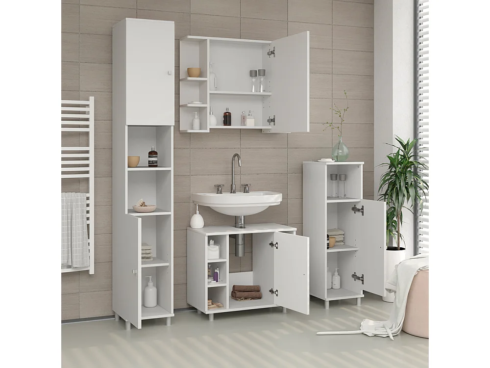Badkamerkast wit 30x30x190 fynn