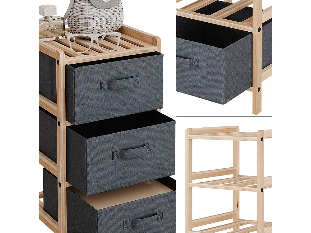 Mobile da bagno grigio 34.5x36.5x67 bruno