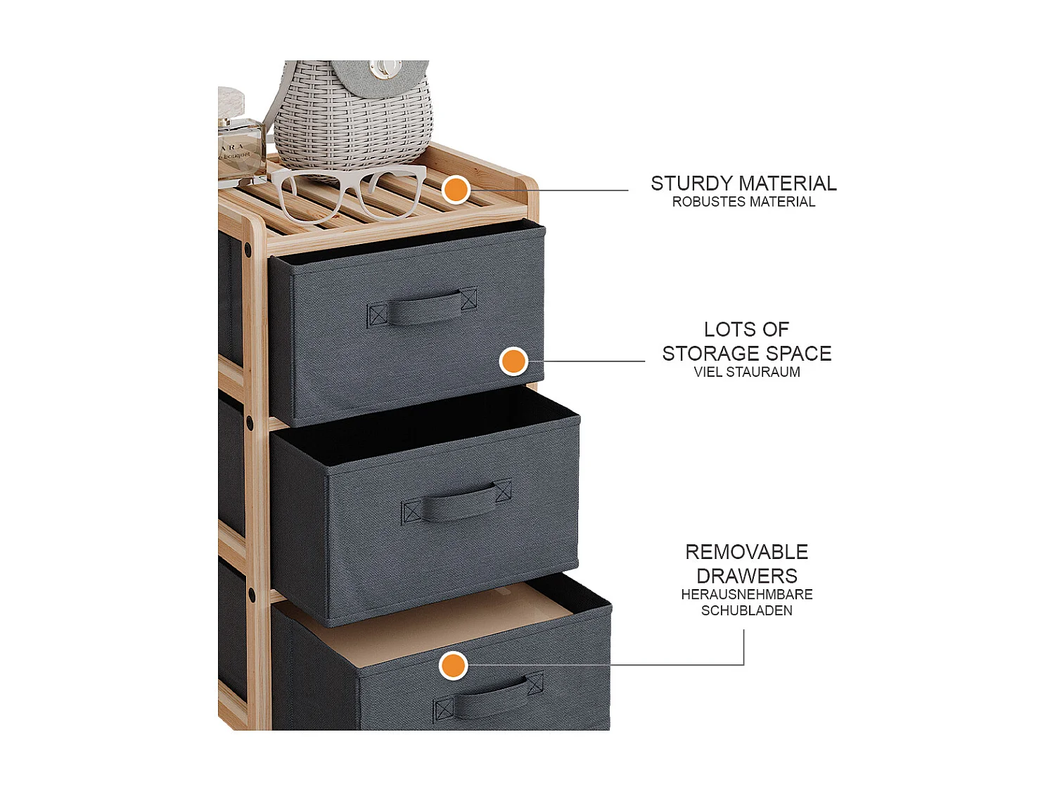 Mobile da bagno grigio 34.5x36.5x67 bruno