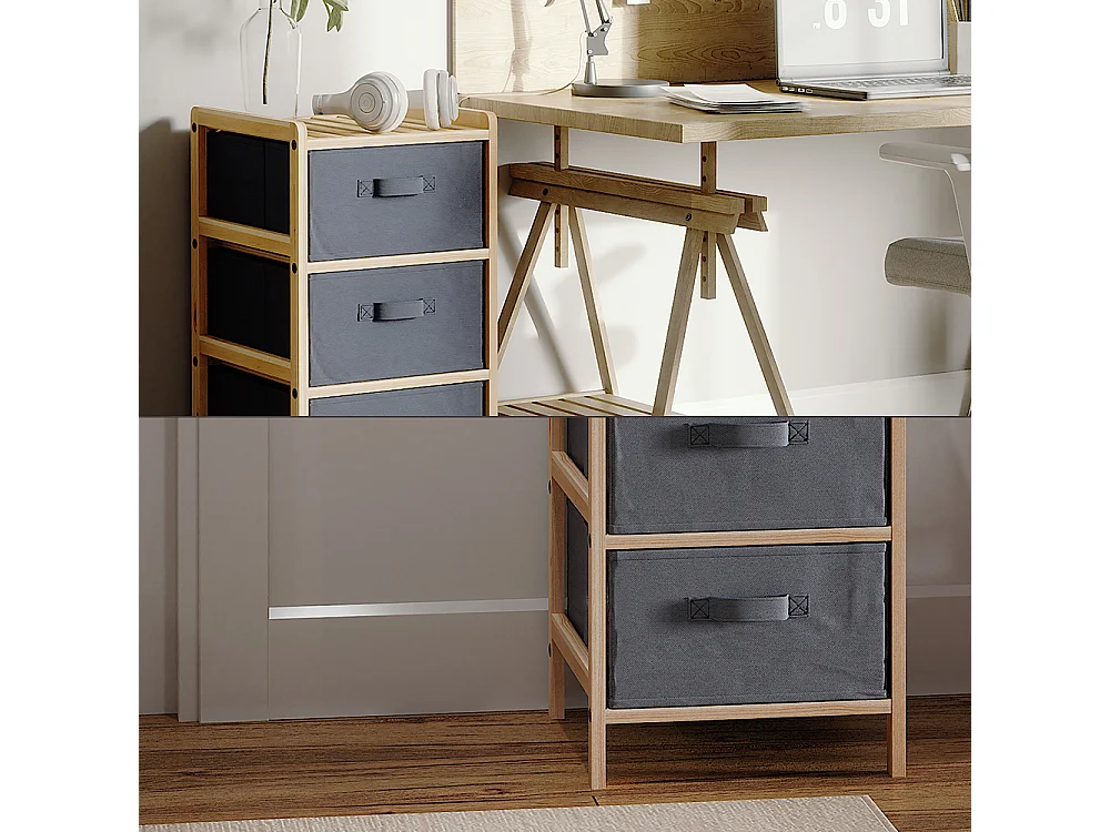 Armoire de salle de bain gris 34.5x36.5x67 bruno