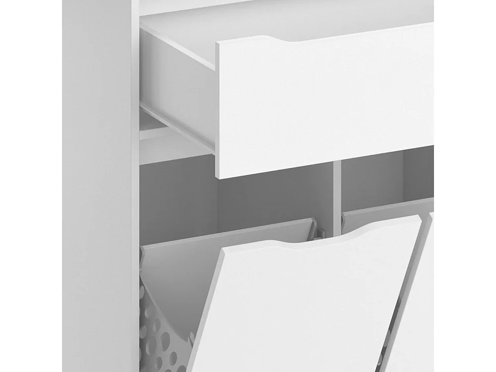 Armadietto da bagno con portabiancheria bianco 80.2x48x101.9 ruben