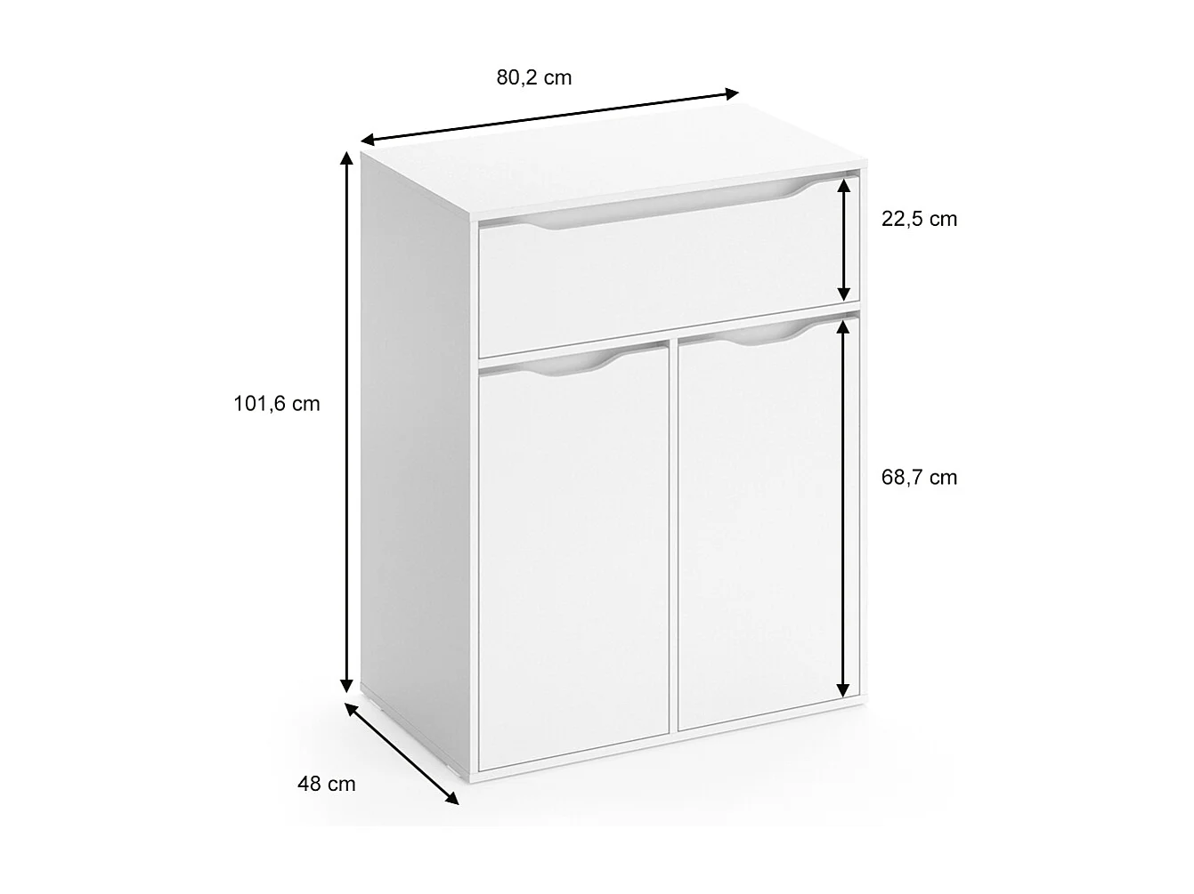 Armoire de salle de bain blanc 80.2x48x101.9 ruben