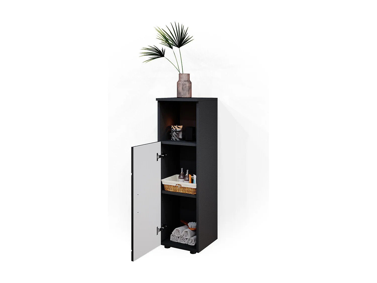 Midischrank anthrazit hochglanz 30x30x95 irma