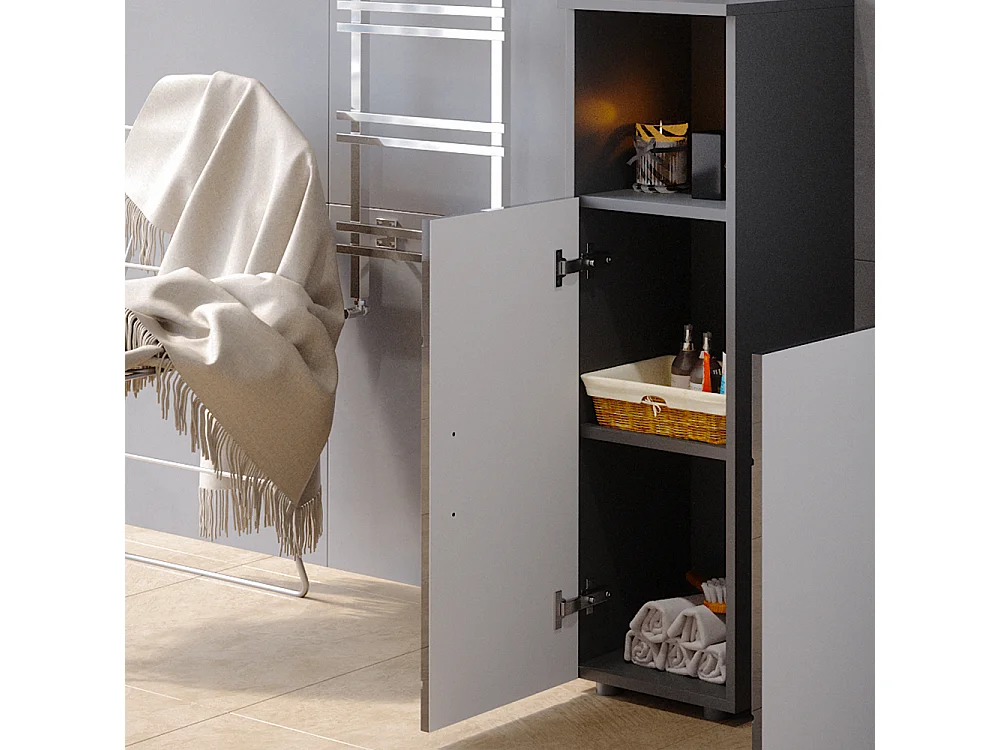 Meuble salle de bain anthracite haute brillance 30x30x95 irma