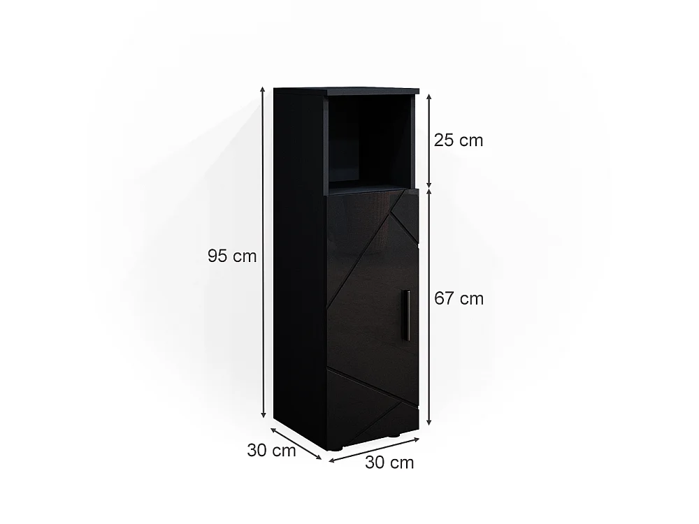 Midischrank anthrazit hochglanz 30x30x95 irma