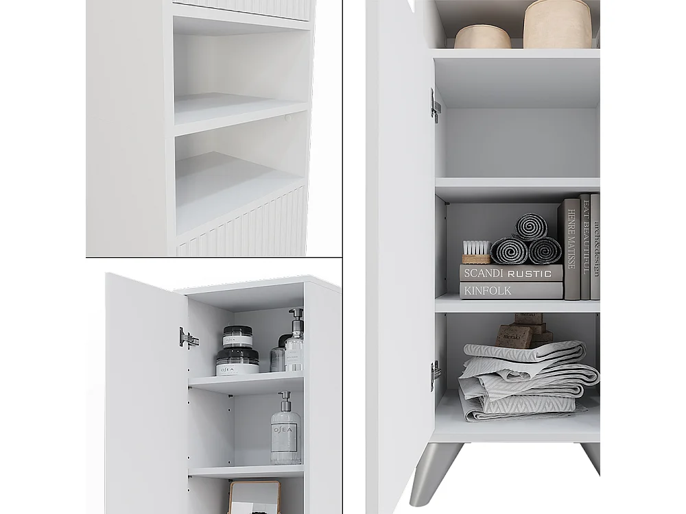 Armoire de salle de bain blanc 38x30x180 leano