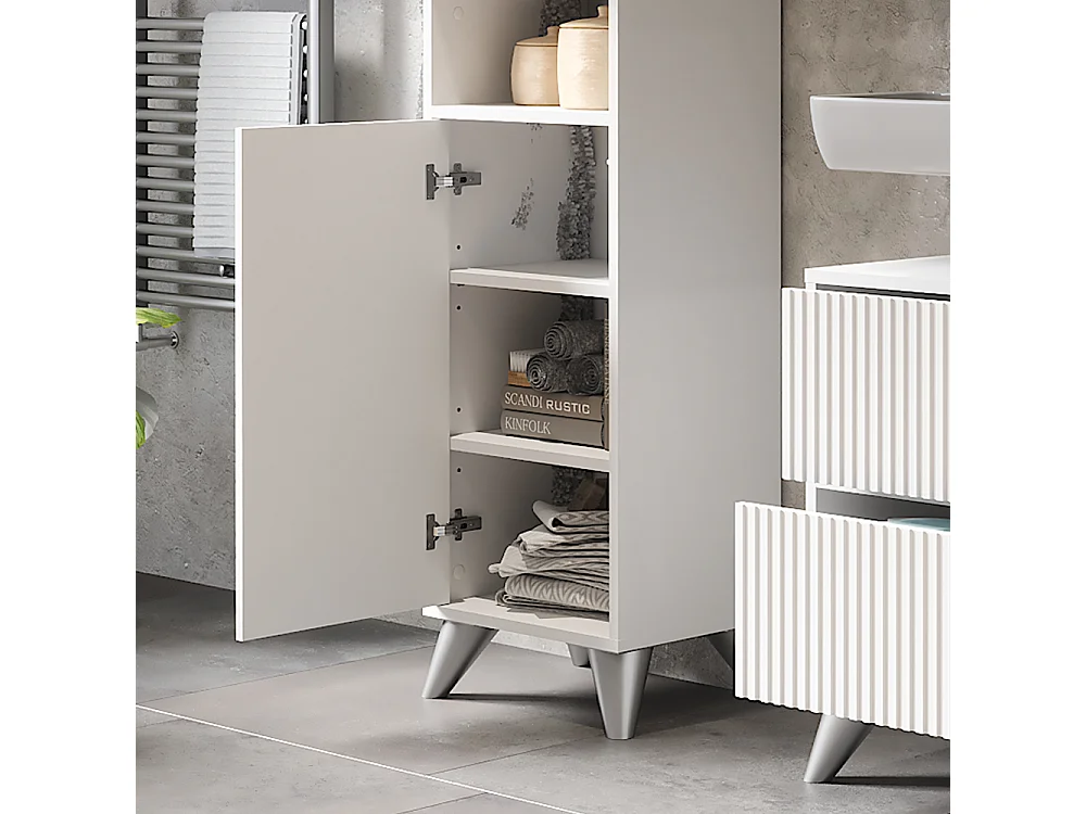 Armoire de salle de bain blanc 38x30x180 leano