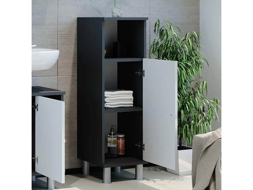 Meuble salle de bain anthracite 30x30x95 fynn