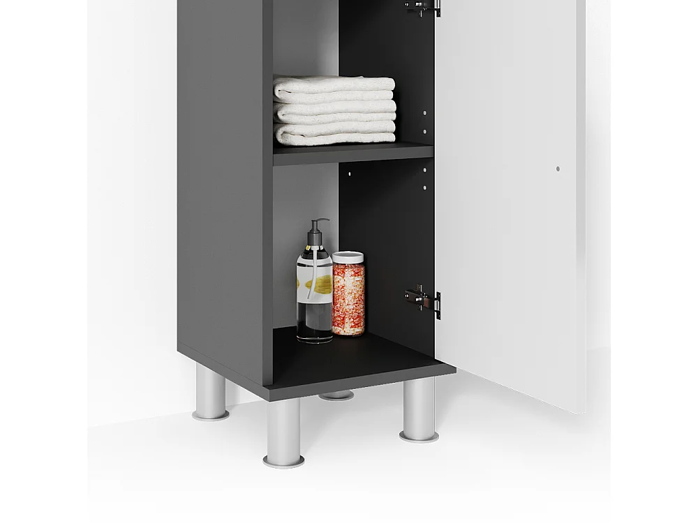 Meuble salle de bain anthracite 30x30x95 fynn