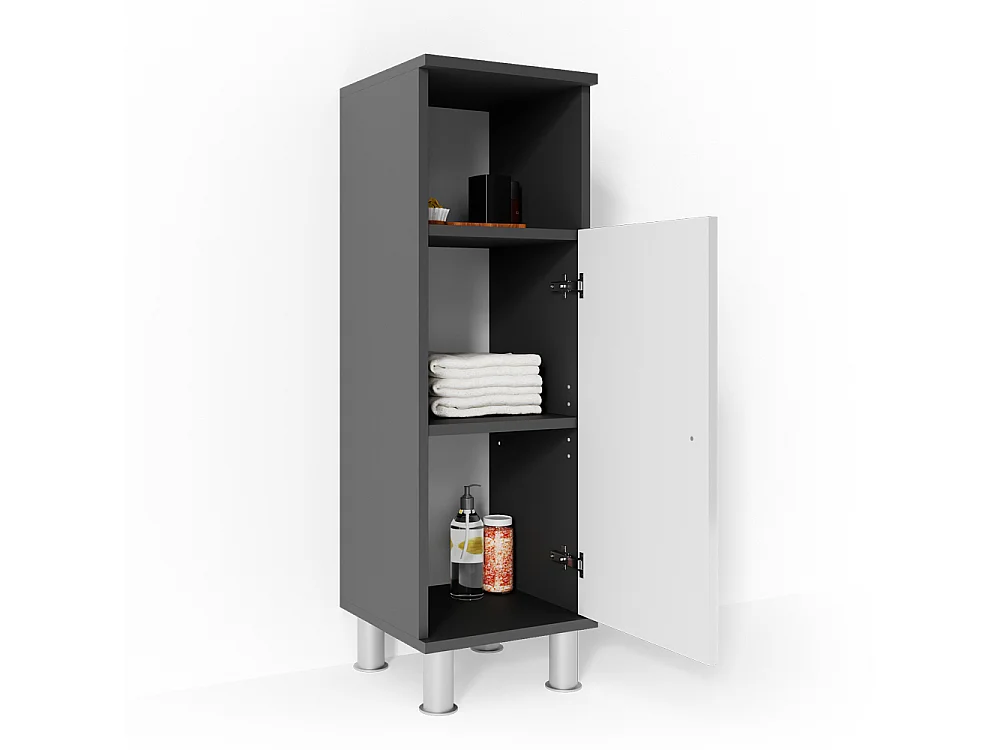 Meuble salle de bain anthracite 30x30x95 fynn