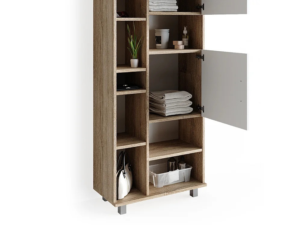 Szafka łazienkowa biały/sonoma 60x30x190 ilias
