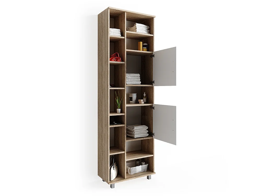 Szafka łazienkowa biały/sonoma 60x30x190 ilias