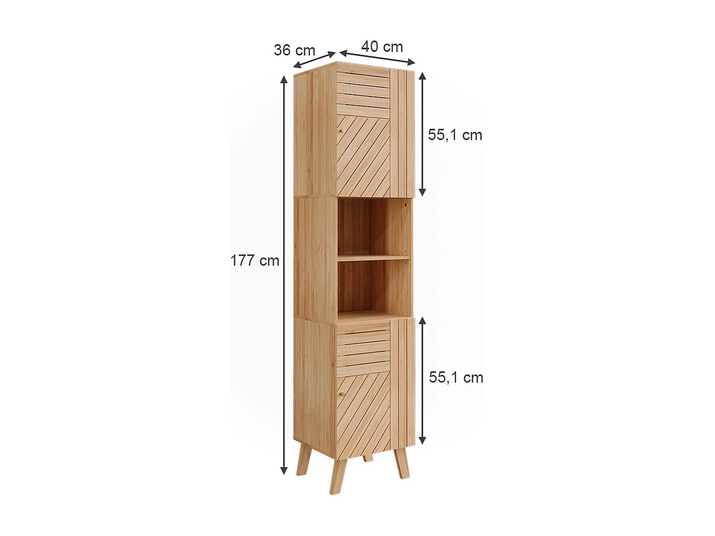 Badschrank bambus 40x36x177 lucie