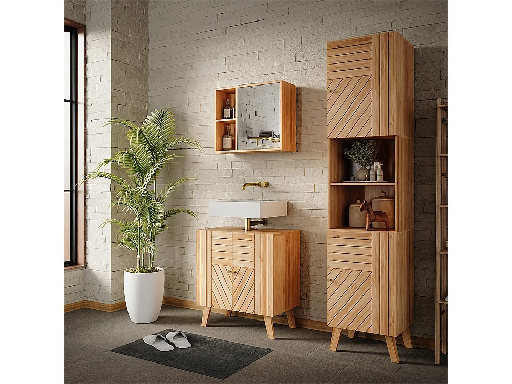 Badschrank bambus 40x36x177 lucie