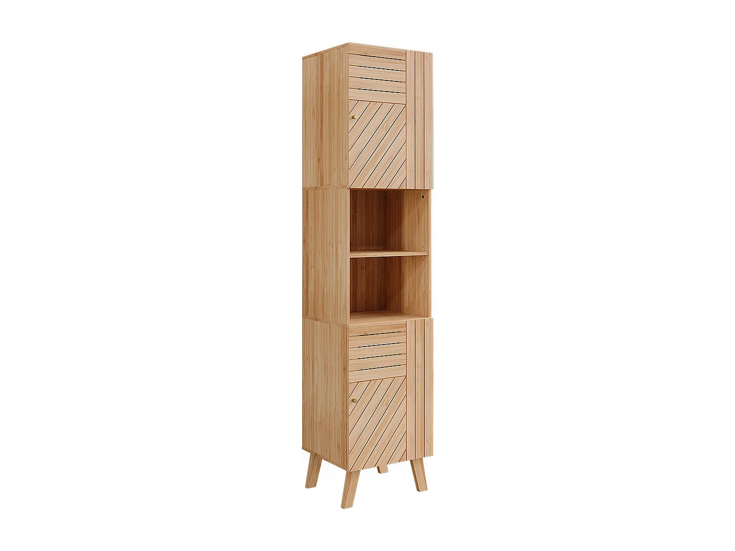 Armoire de salle de bain bambou 40x36x177 lucie