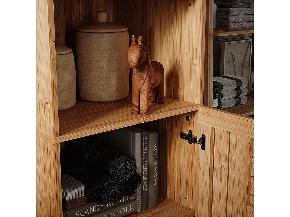 Armoire de salle de bain bambou 40x36x177 lucie