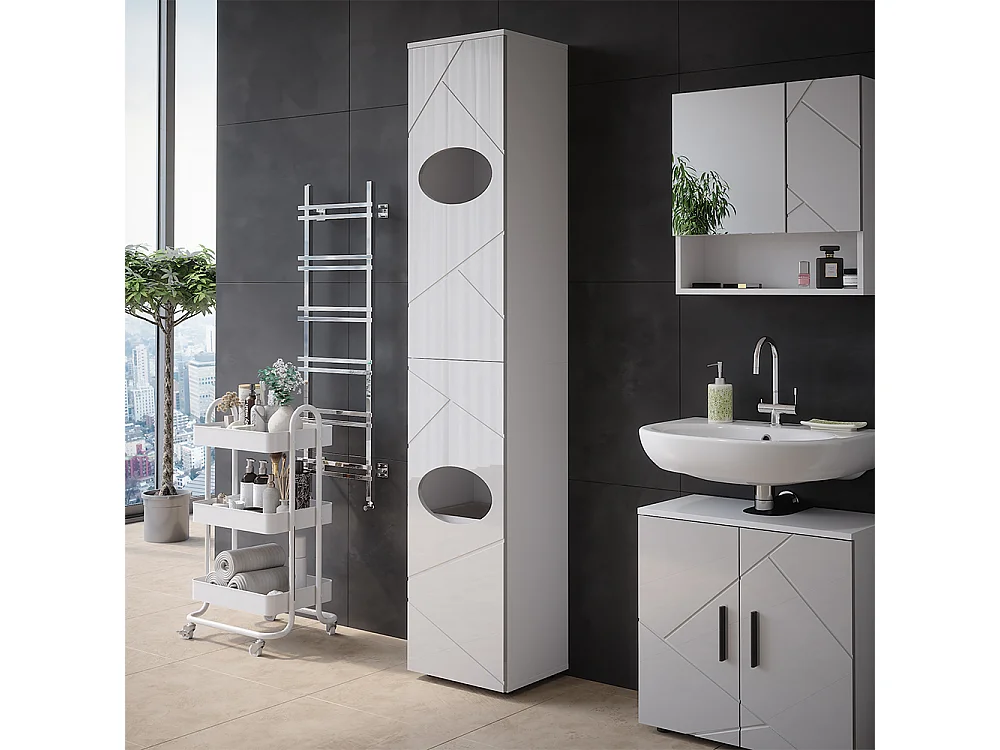 Wäscheschrank  weiß 37.2x32x192 irma