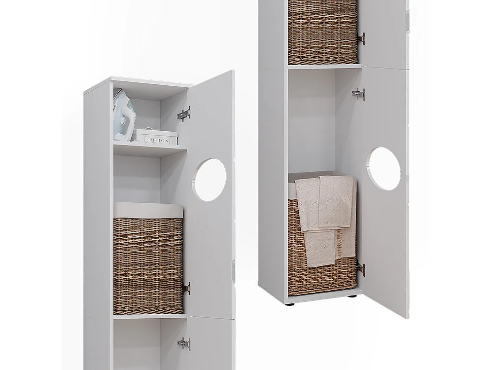 Armoire à linge  blanc 37.2x32x192 irma