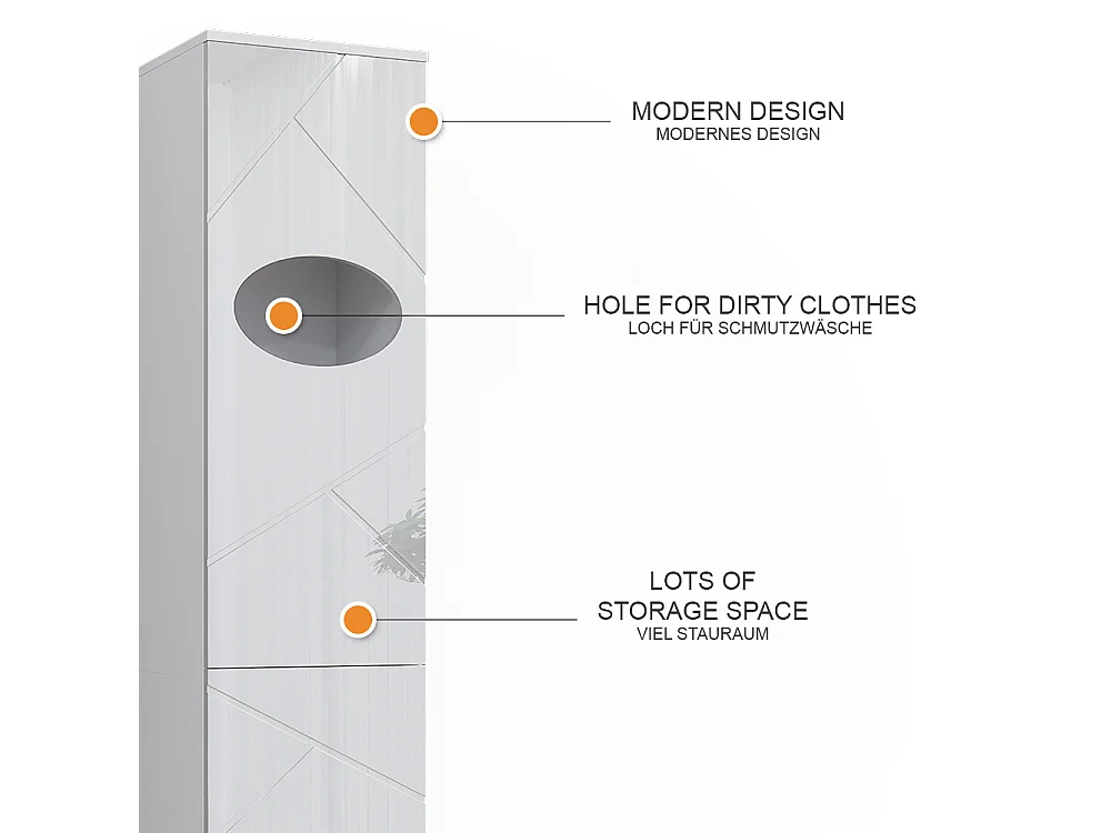 Armoire à linge  blanc 37.2x32x192 irma