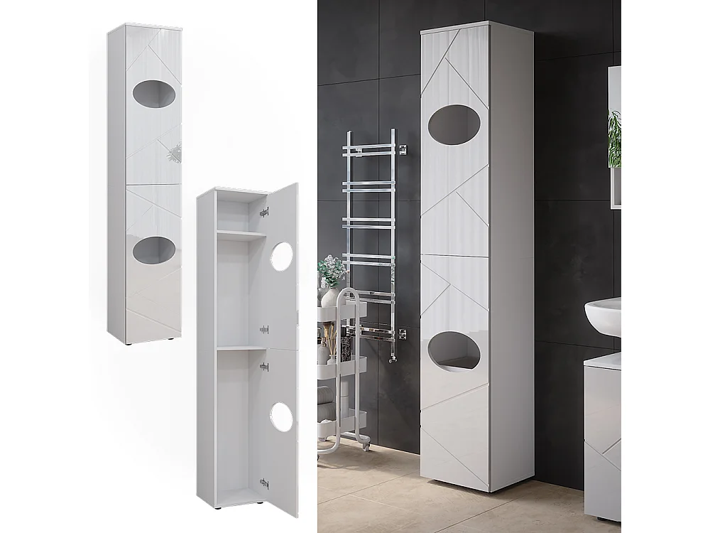 Armoire à linge  blanc 37.2x32x192 irma