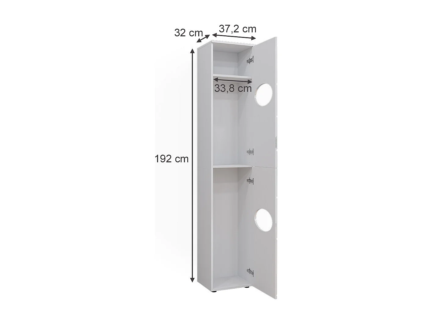 Armoire à linge  blanc 37.2x32x192 irma