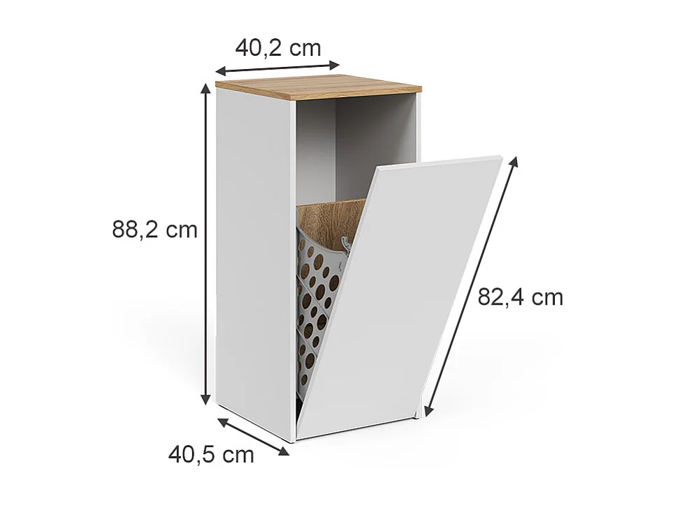 Badschrank weiß/artisan 40.2x40.5x88.2 viktor
