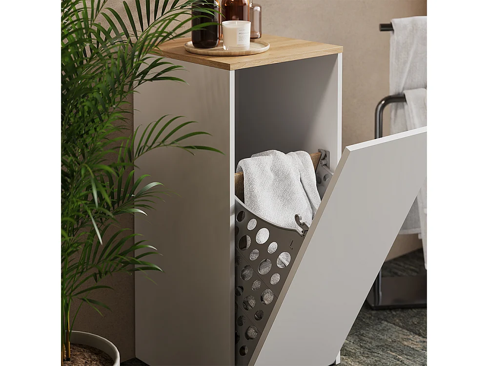 Armoire de salle de bain blanc/artisan 40.2x40.5x88.2 viktor
