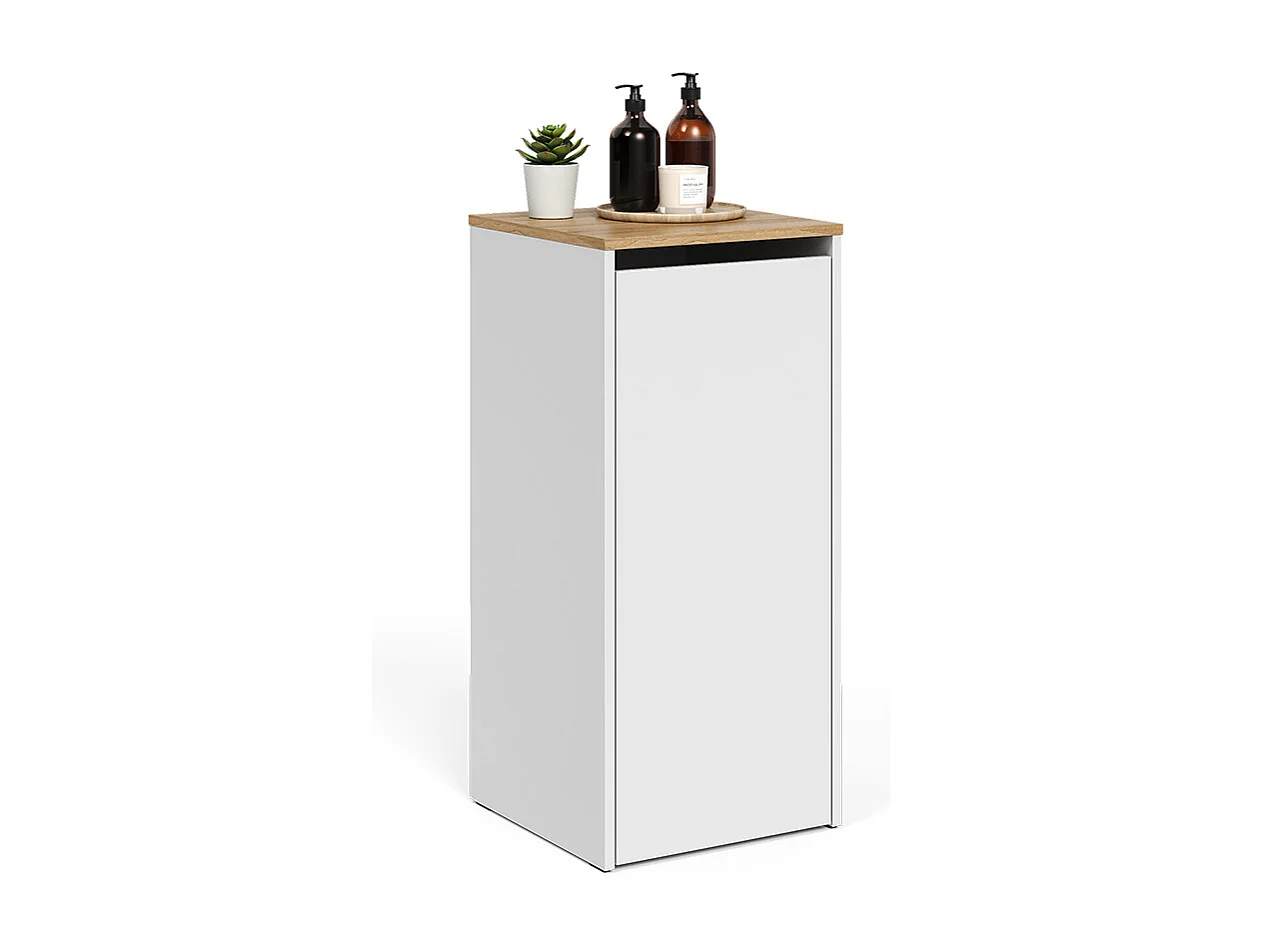 Armoire de salle de bain blanc/artisan 40.2x40.5x88.2 viktor