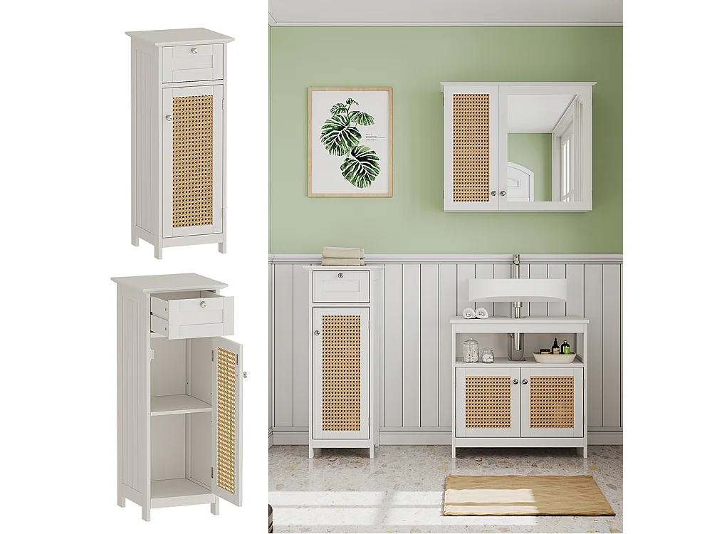 Meuble salle de bain blanc 32x30x87 rosario