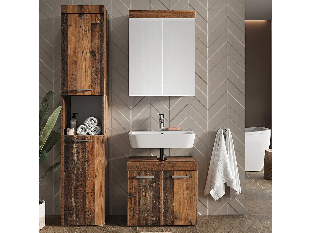 Armoire de salle de bain oldstyle 37x32.6x190 luna