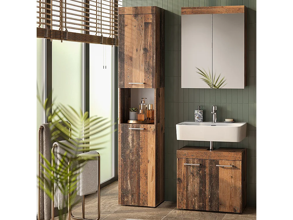 Badkamermeubel oldstyle 37x32.6x190 luna