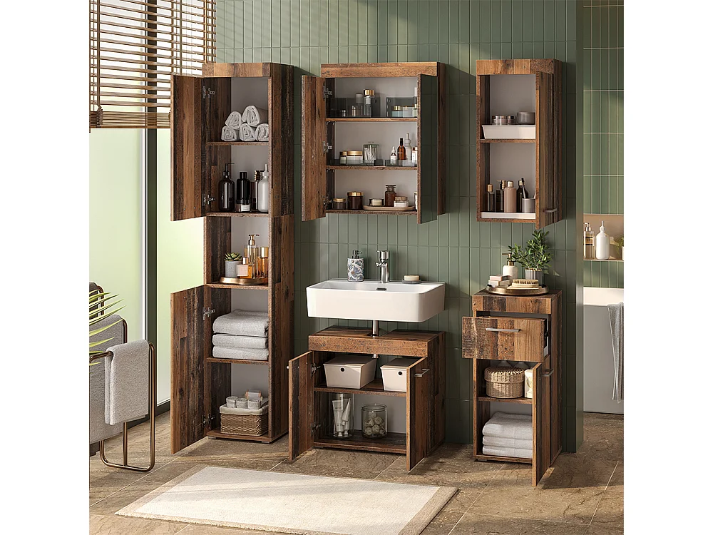 Badkamermeubel oldstyle 37x32.6x190 luna