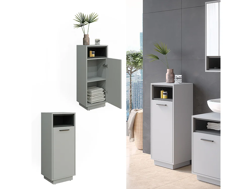 Midischrank grau 38x30x93 beatrice