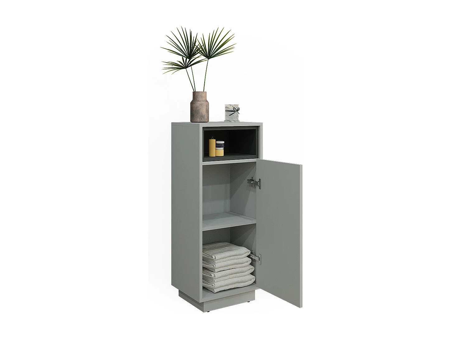 Meuble salle de bain gris 38x30x93 beatrice