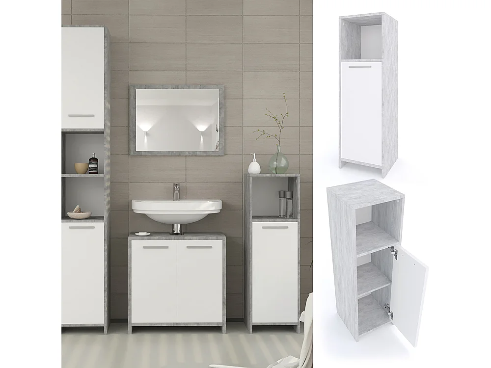 Meuble salle de bain béton 30x30x95 kiko