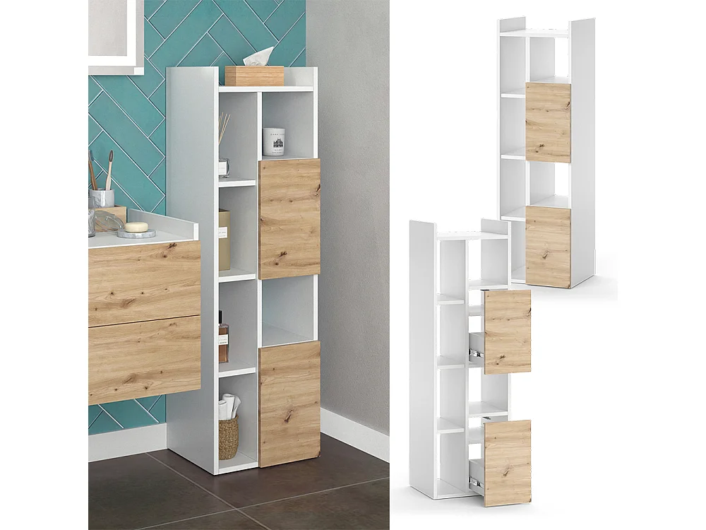 Armoire de salle de bain blanc 36x36x117 alf