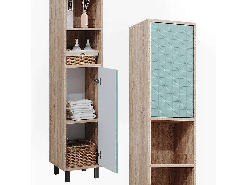 Meuble salle de bain vert menthe 30x28x190.3 agasta