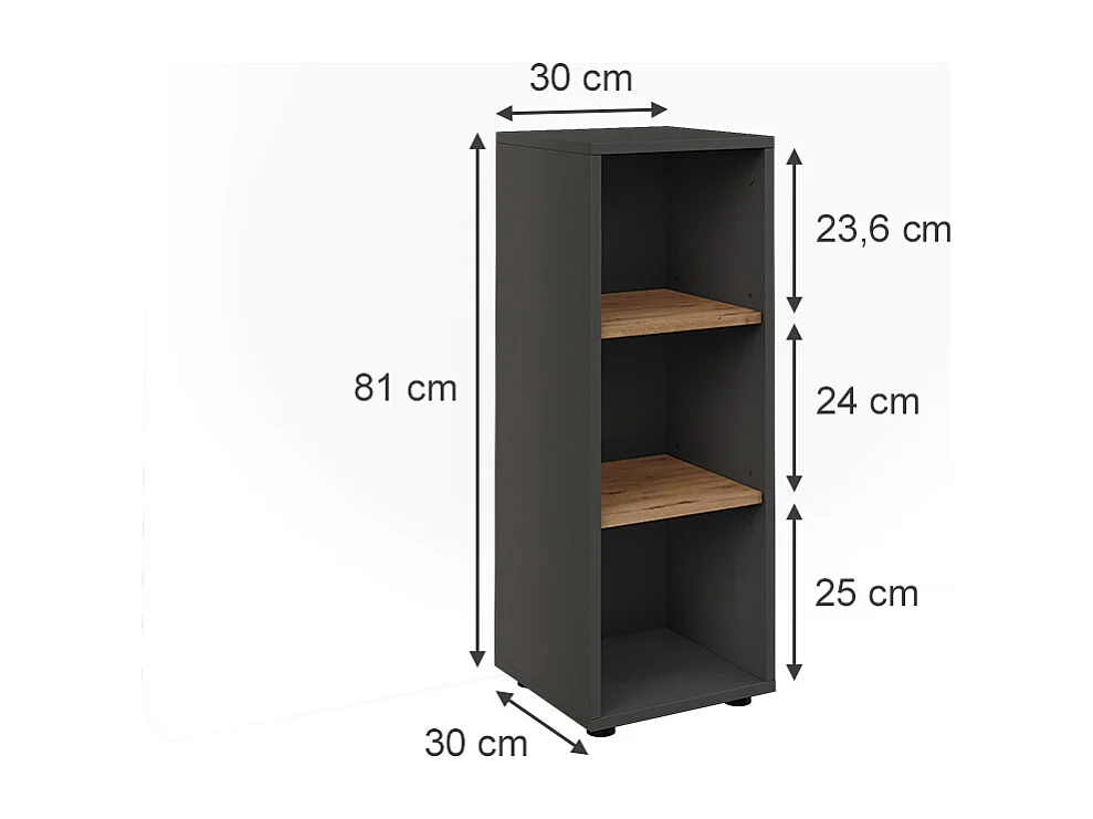 Midischrank anthrazit/artisan 30x30x81 irma