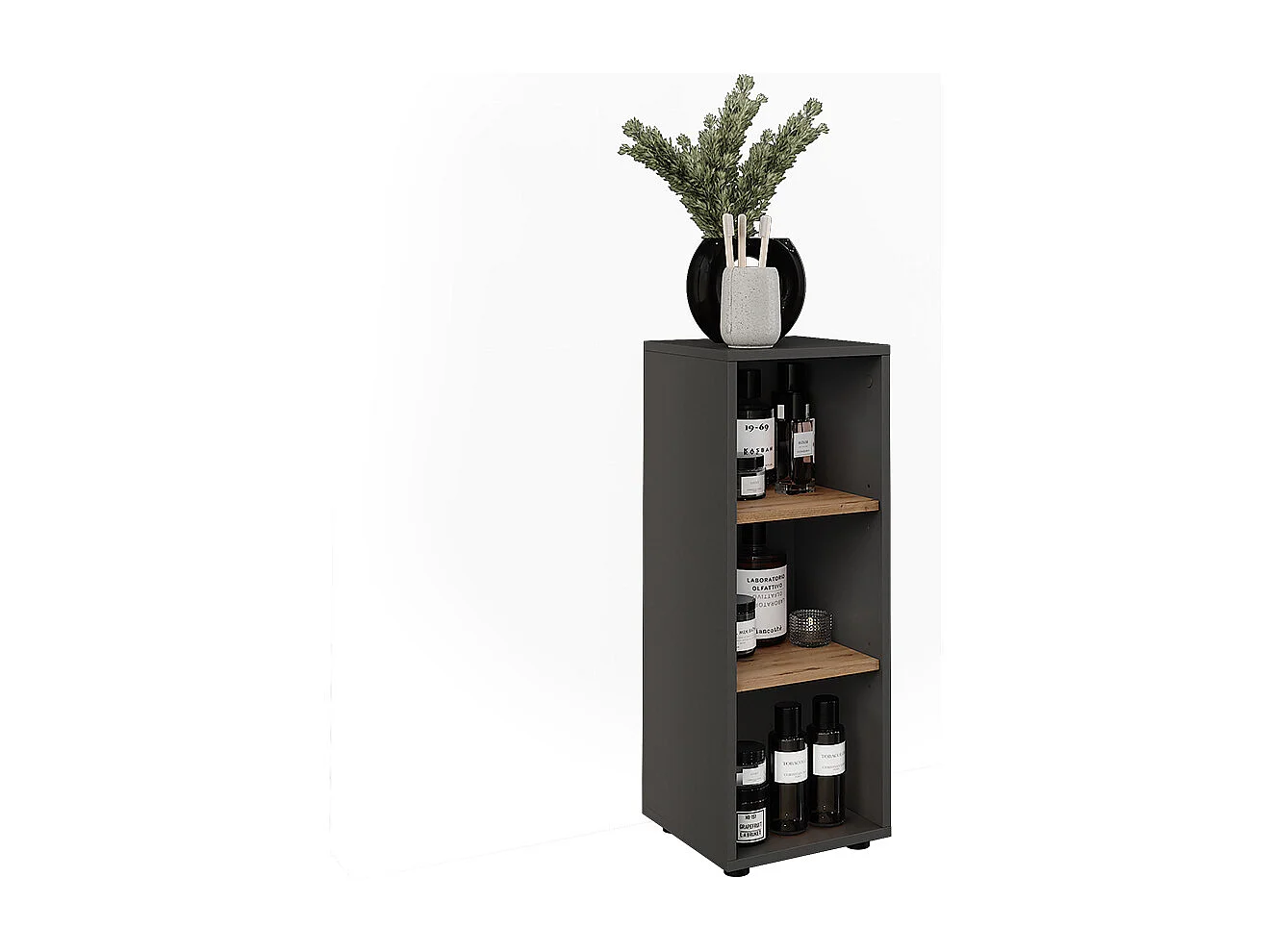 Armoire Midischrank anthracite/artisan 30x30x81 irma