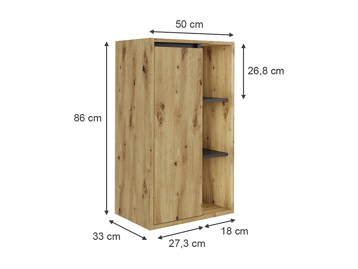 Midischrank artisan/grau 50x33x86 viola