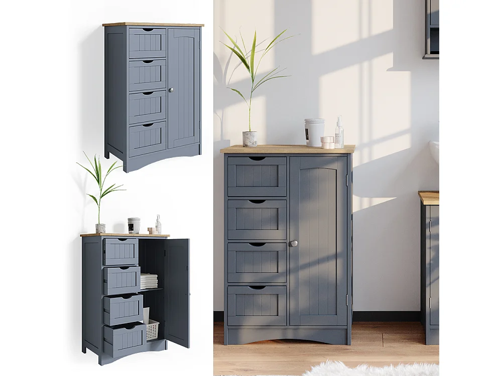 Badschrank grau 55x30x81 bianco