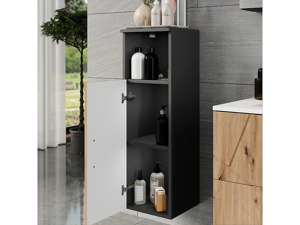Armoire Midischrank anthracite/artisan 30x30x93 irma